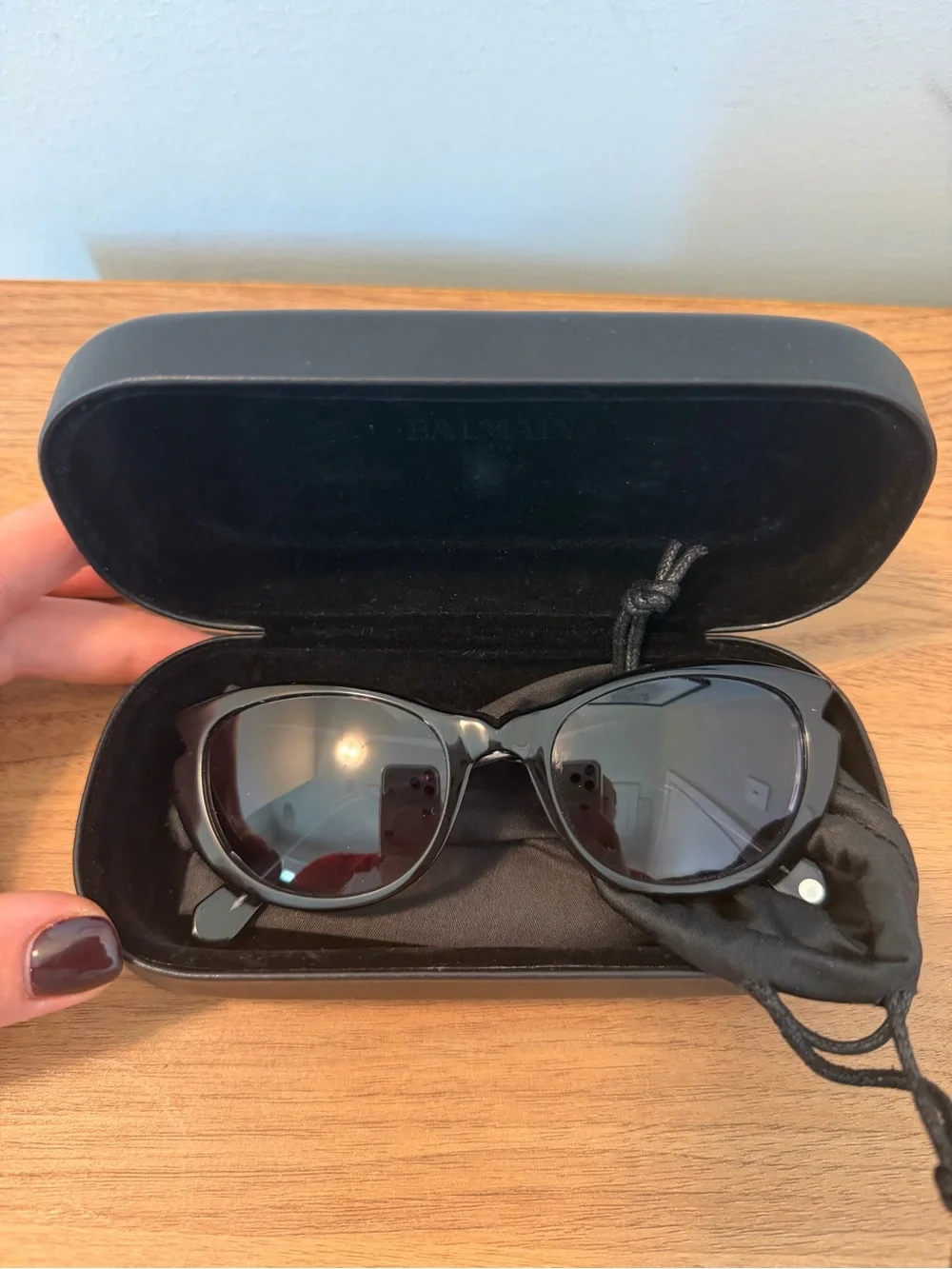 Balmain AUTHENTIC Black Cat-Eye Sunglasses